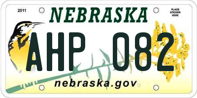NE license plate AHP082