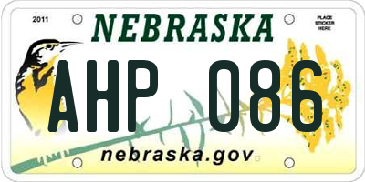 NE license plate AHP086