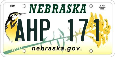NE license plate AHP171