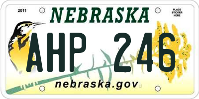 NE license plate AHP246