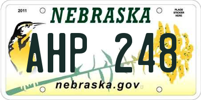 NE license plate AHP248
