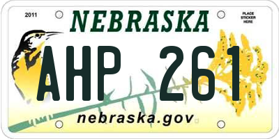NE license plate AHP261