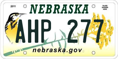 NE license plate AHP277
