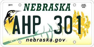 NE license plate AHP301