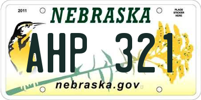NE license plate AHP321