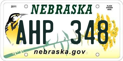NE license plate AHP348
