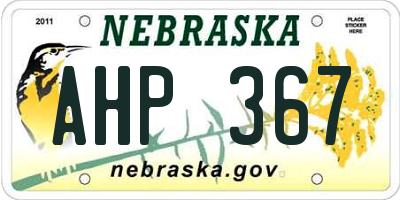NE license plate AHP367