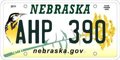 NE license plate AHP390