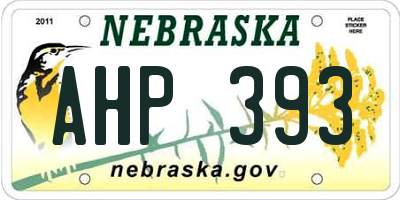 NE license plate AHP393
