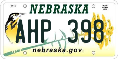 NE license plate AHP398