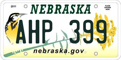 NE license plate AHP399