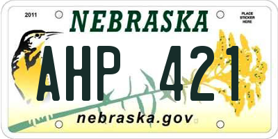 NE license plate AHP421