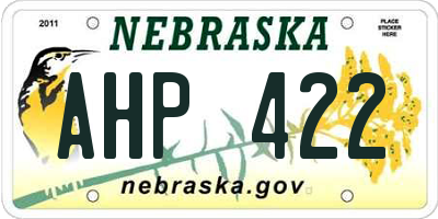 NE license plate AHP422