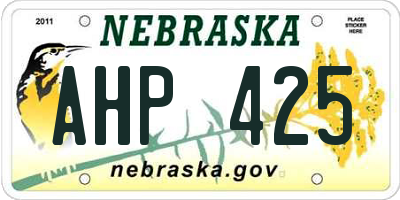 NE license plate AHP425