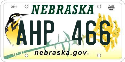 NE license plate AHP466