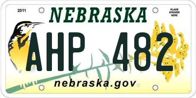 NE license plate AHP482