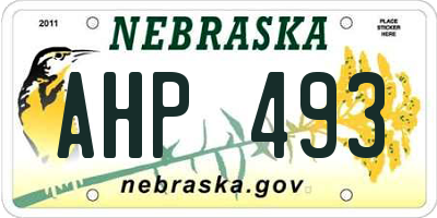NE license plate AHP493