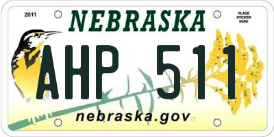 NE license plate AHP511