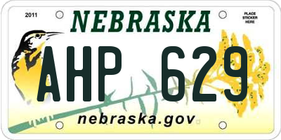 NE license plate AHP629