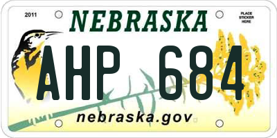 NE license plate AHP684