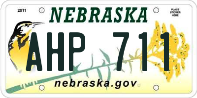 NE license plate AHP711