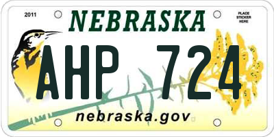 NE license plate AHP724