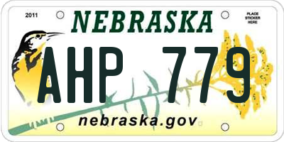 NE license plate AHP779