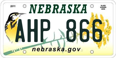 NE license plate AHP866