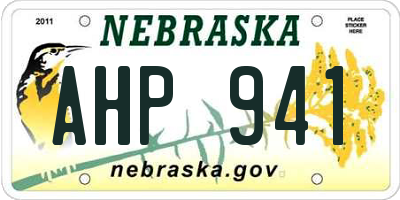 NE license plate AHP941