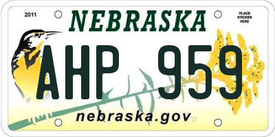 NE license plate AHP959