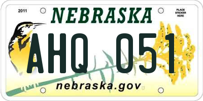 NE license plate AHQ051
