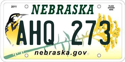 NE license plate AHQ273