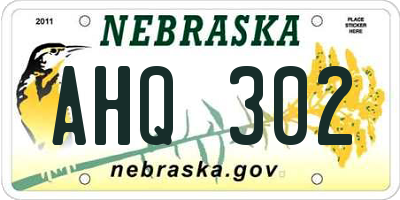 NE license plate AHQ302
