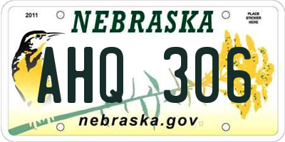 NE license plate AHQ306