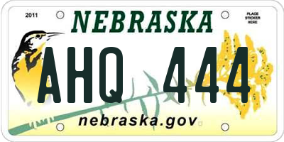 NE license plate AHQ444