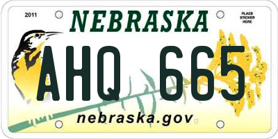 NE license plate AHQ665