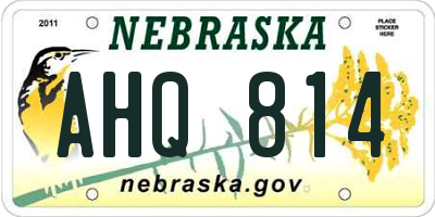 NE license plate AHQ814
