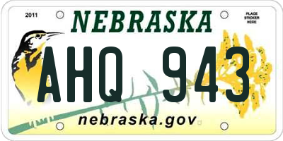 NE license plate AHQ943