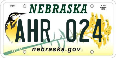 NE license plate AHR024