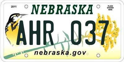 NE license plate AHR037