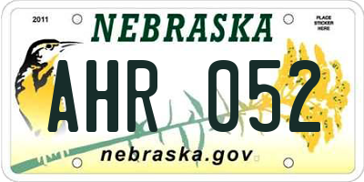 NE license plate AHR052