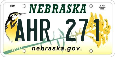 NE license plate AHR271