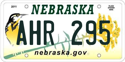 NE license plate AHR295