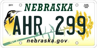 NE license plate AHR299