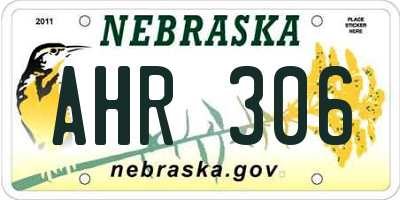 NE license plate AHR306