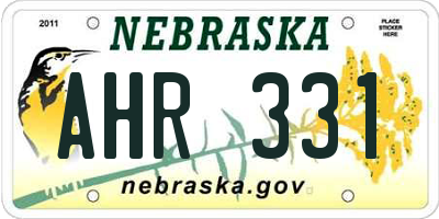 NE license plate AHR331