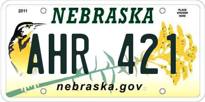 NE license plate AHR421