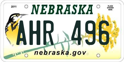 NE license plate AHR496