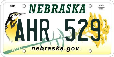 NE license plate AHR529