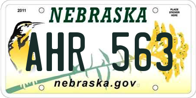 NE license plate AHR563